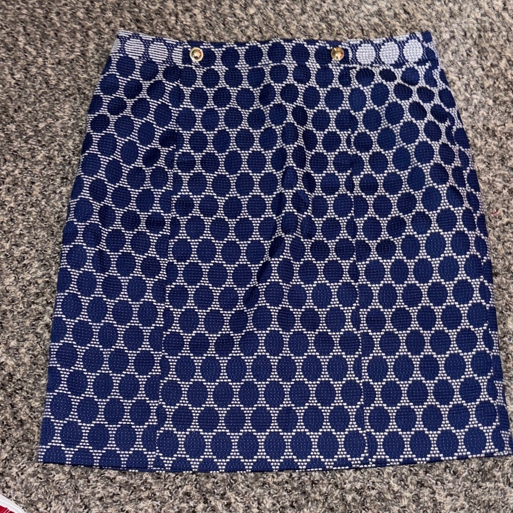 ANTONIO MELANI Navy Geometric Pencil Skirt size 10